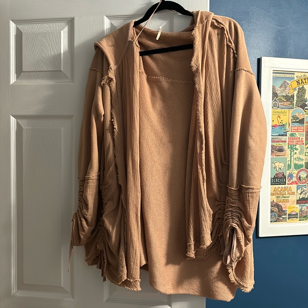 Free People peach colored jacket/cardigan